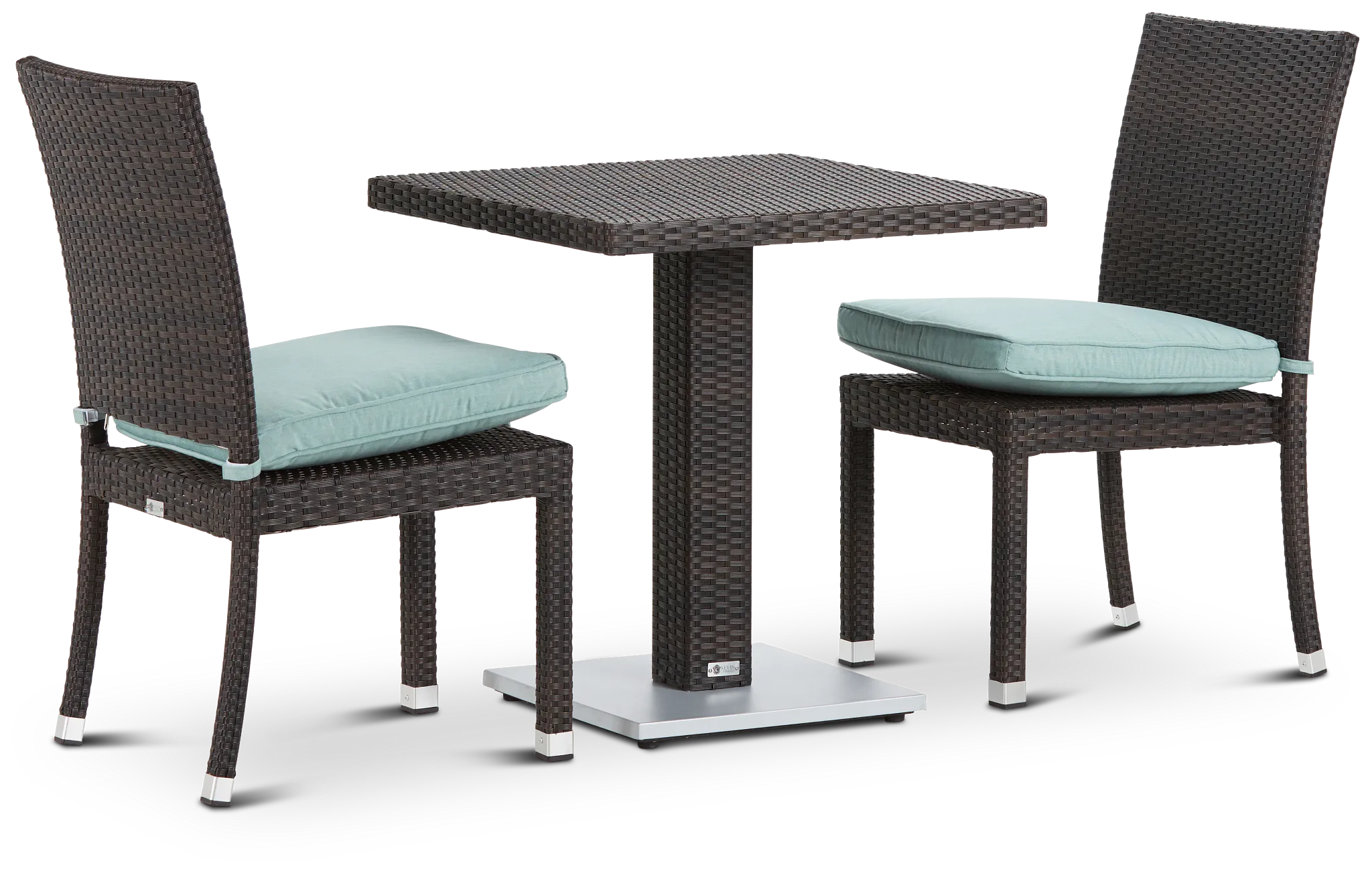 Zen Teal 27" Square Table & 2 Chairs