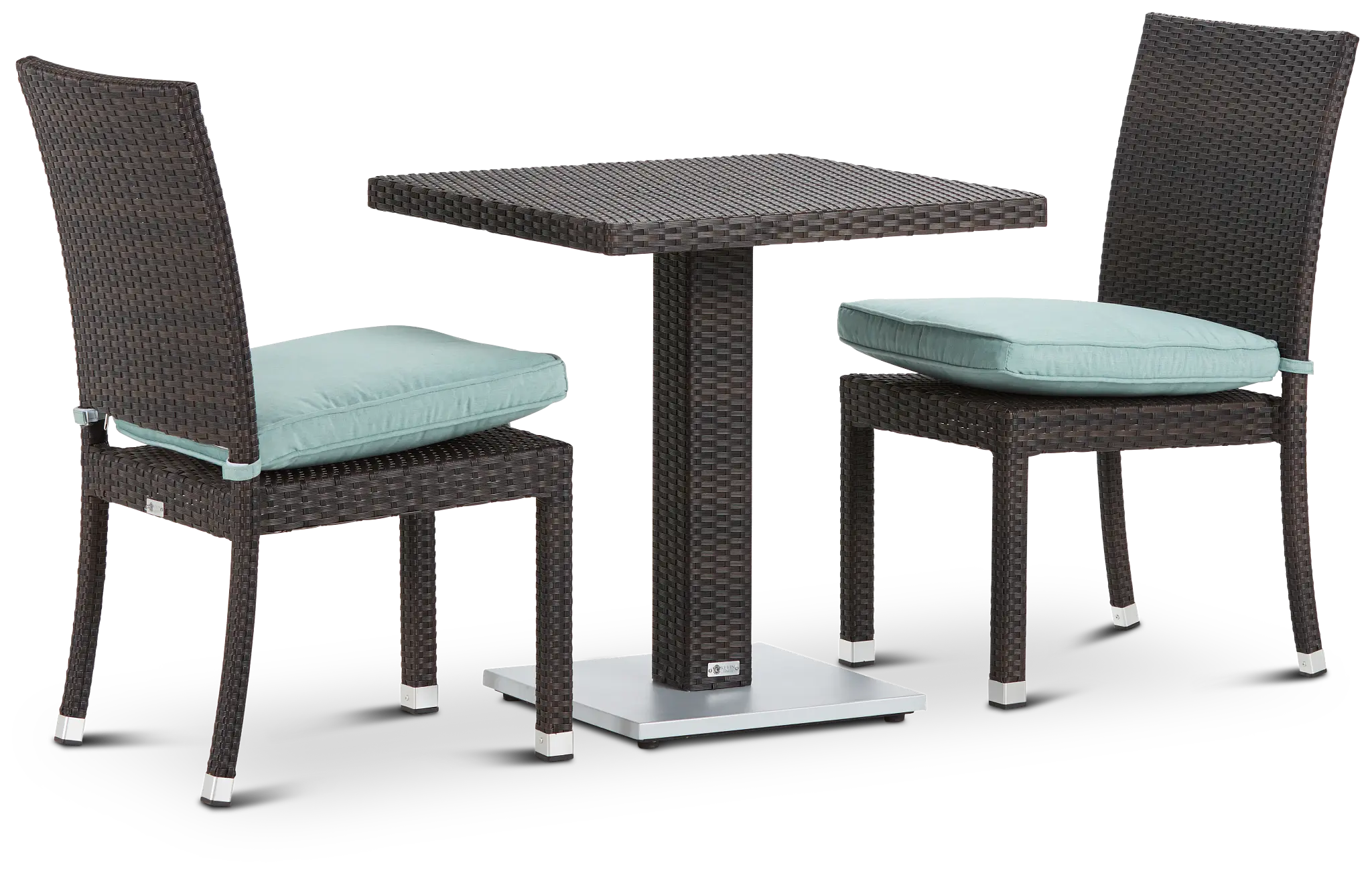 Zen Teal 27" Square Table & 2 Chairs Zen Teal 27" Square Table & 2 Chairs