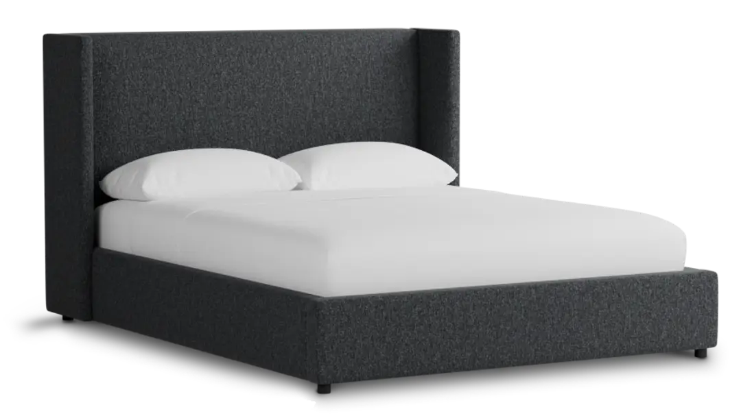 Captiva Delray Dark Gray 48" Upholstered Shelter Bed Captiva Delray Dark Gray 48" Upholstered Shelter Bed
