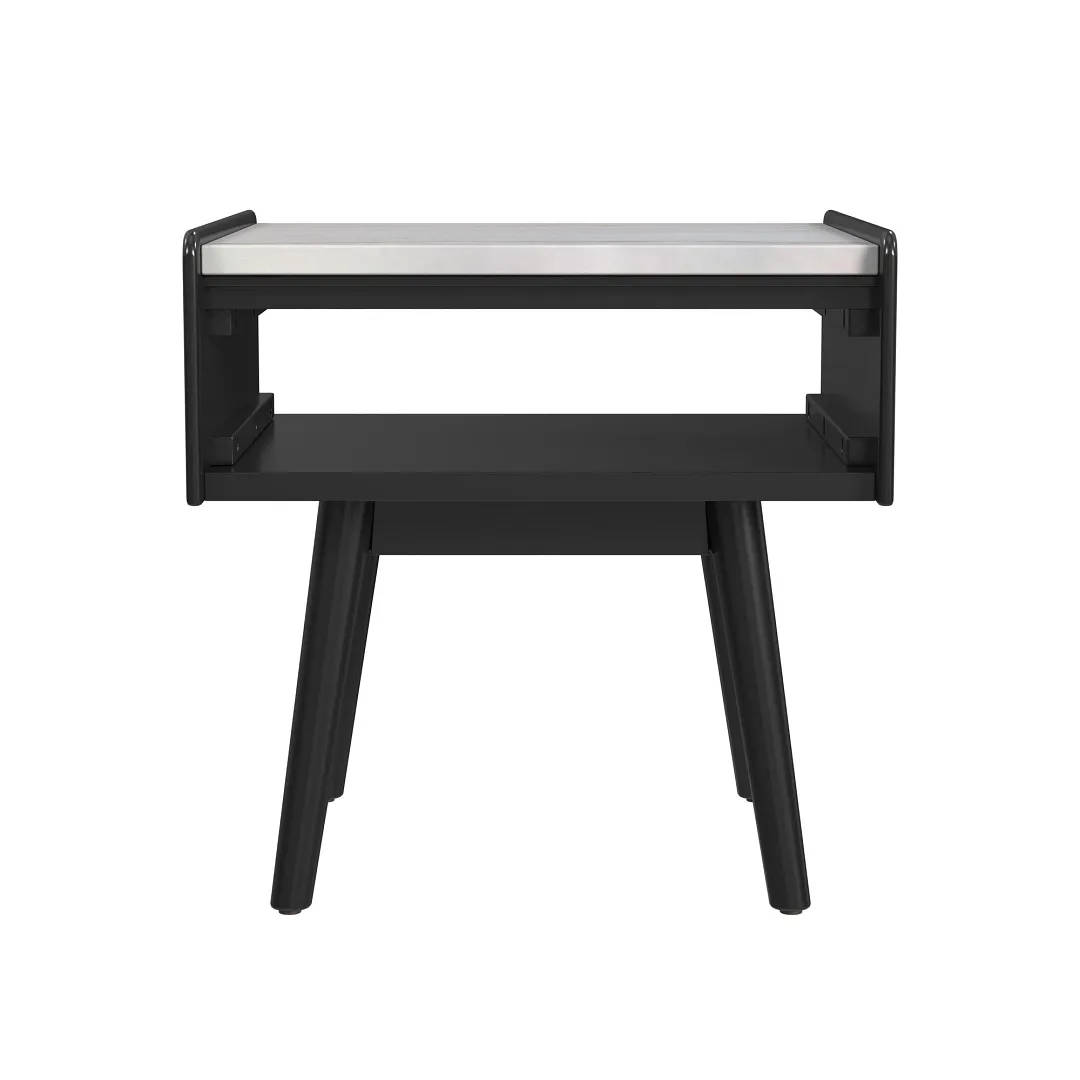 Joah Black Marble Square End Table
