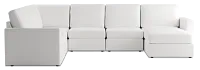 Citymod White Fabric Medium Right Chaise Sectional