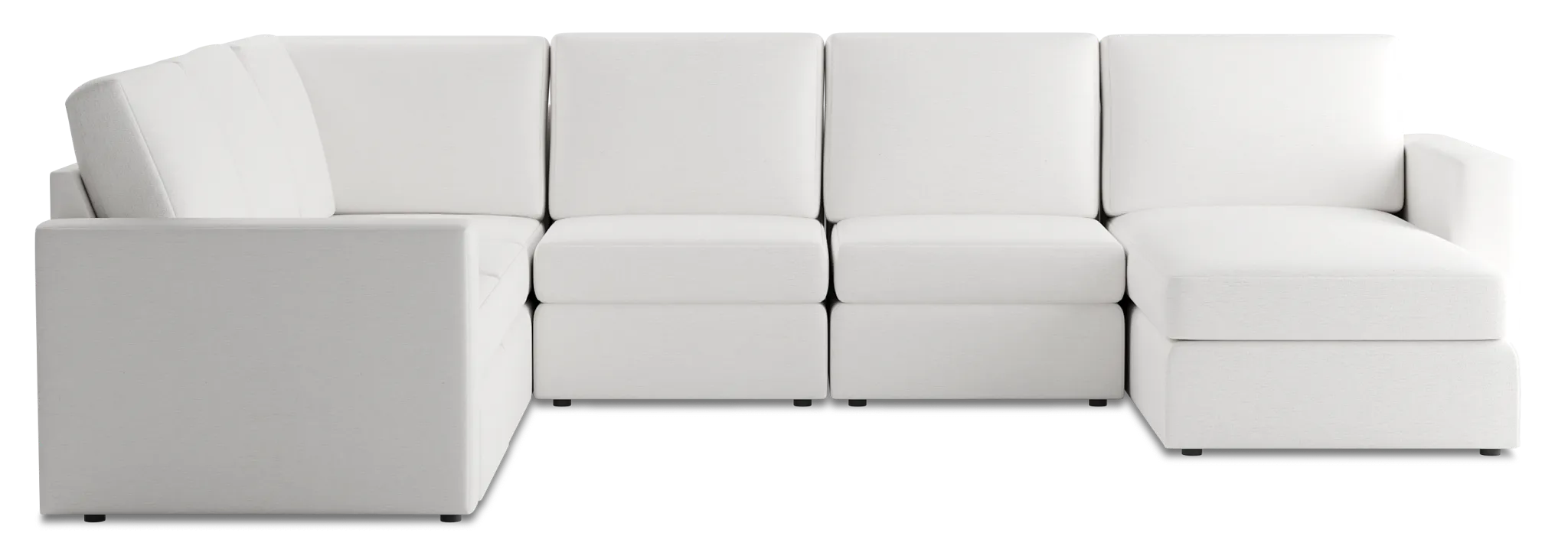 Citymod White Fabric Medium Right Chaise Sectional