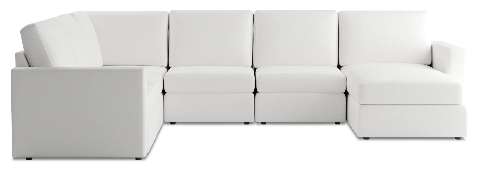 Citymod White Fabric Medium Right Chaise Sectional Citymod White Fabric Medium Right Chaise Sectional