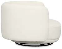 Presley White Fabric Swivel Chair