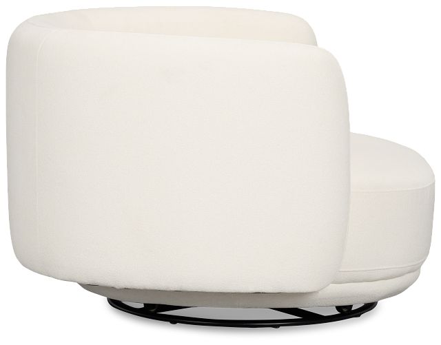 Presley White Fabric Swivel Chair