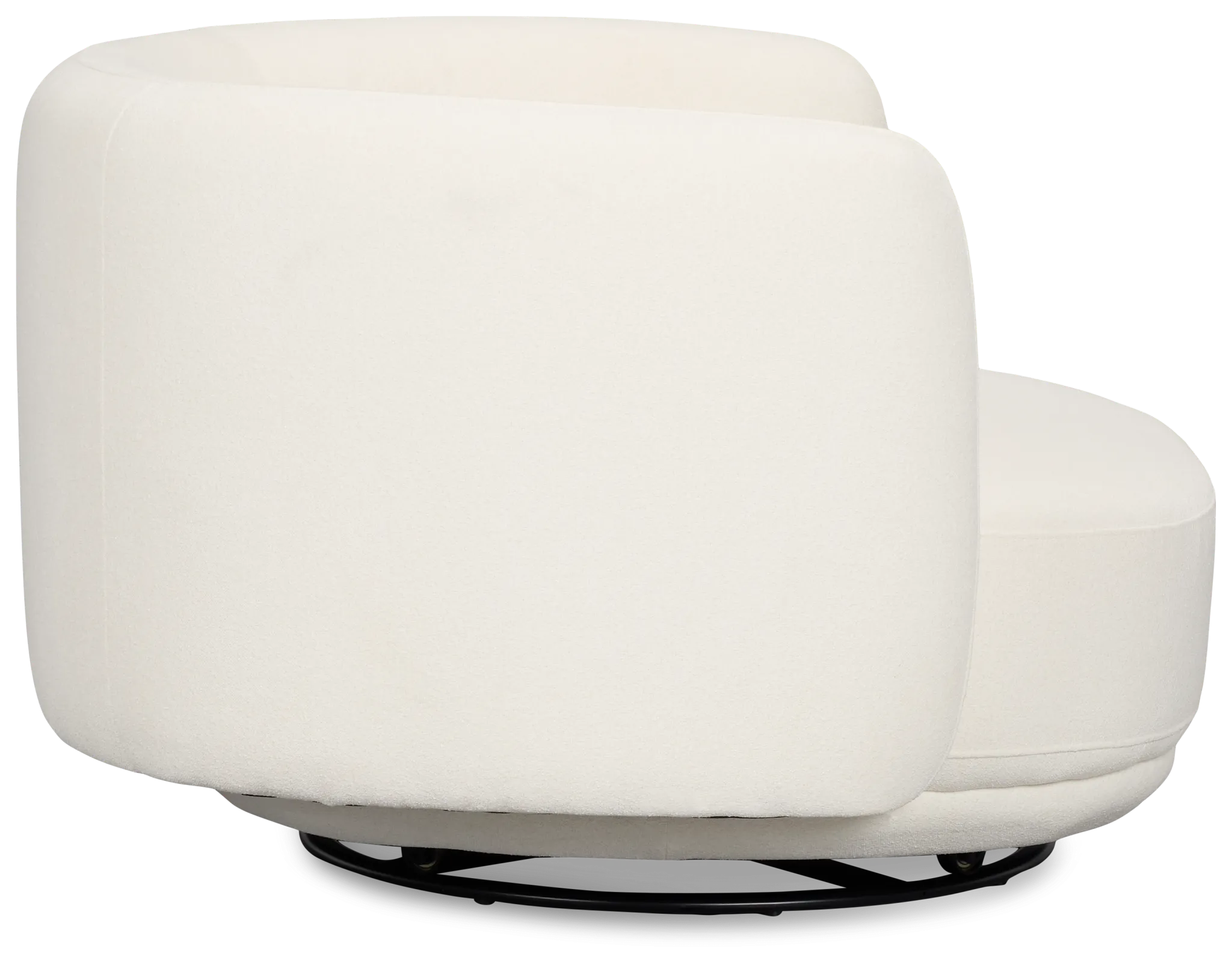 Presley White Fabric Swivel Chair