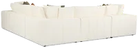 Cruz White Fabric 5-piece Modular Sectional