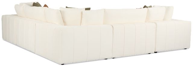 Cruz White Fabric 5-piece Modular Sectional