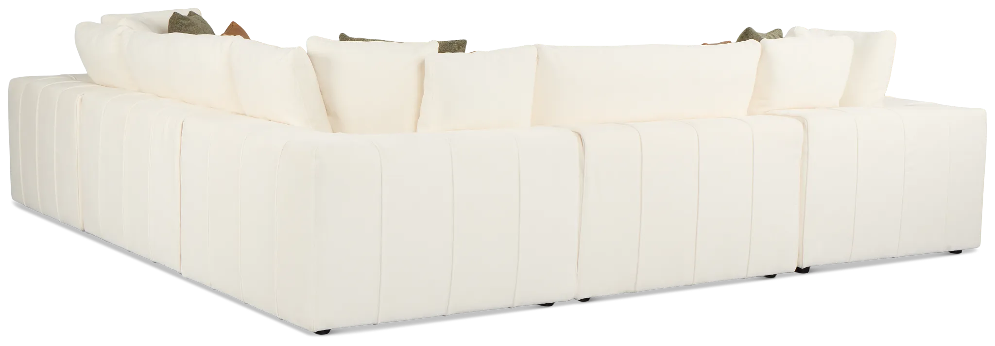 Cruz White Fabric 5-piece Modular Sectional