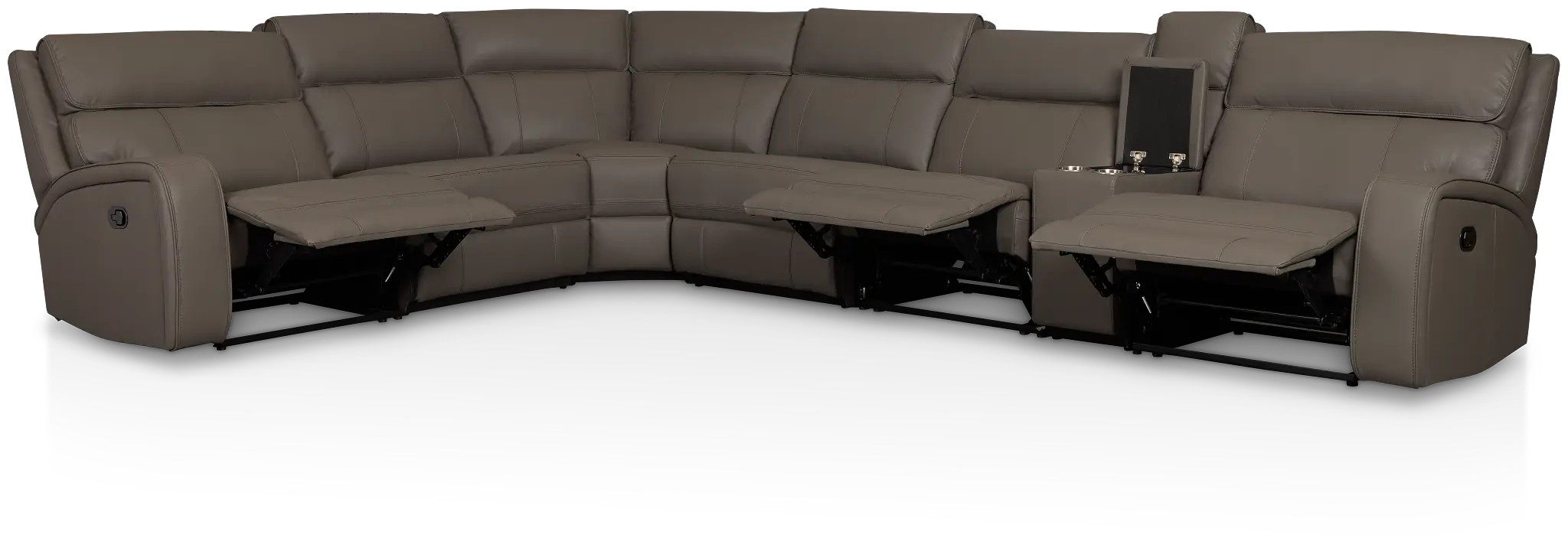 Rhett Gray Micro Large Two-arm Manually Reclining Sectional Rhett Gray Micro Large Two-arm Manually Reclining Sectional