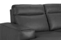 Elba Dark Gray Leather Small Dual Power Left Chaise Sectional