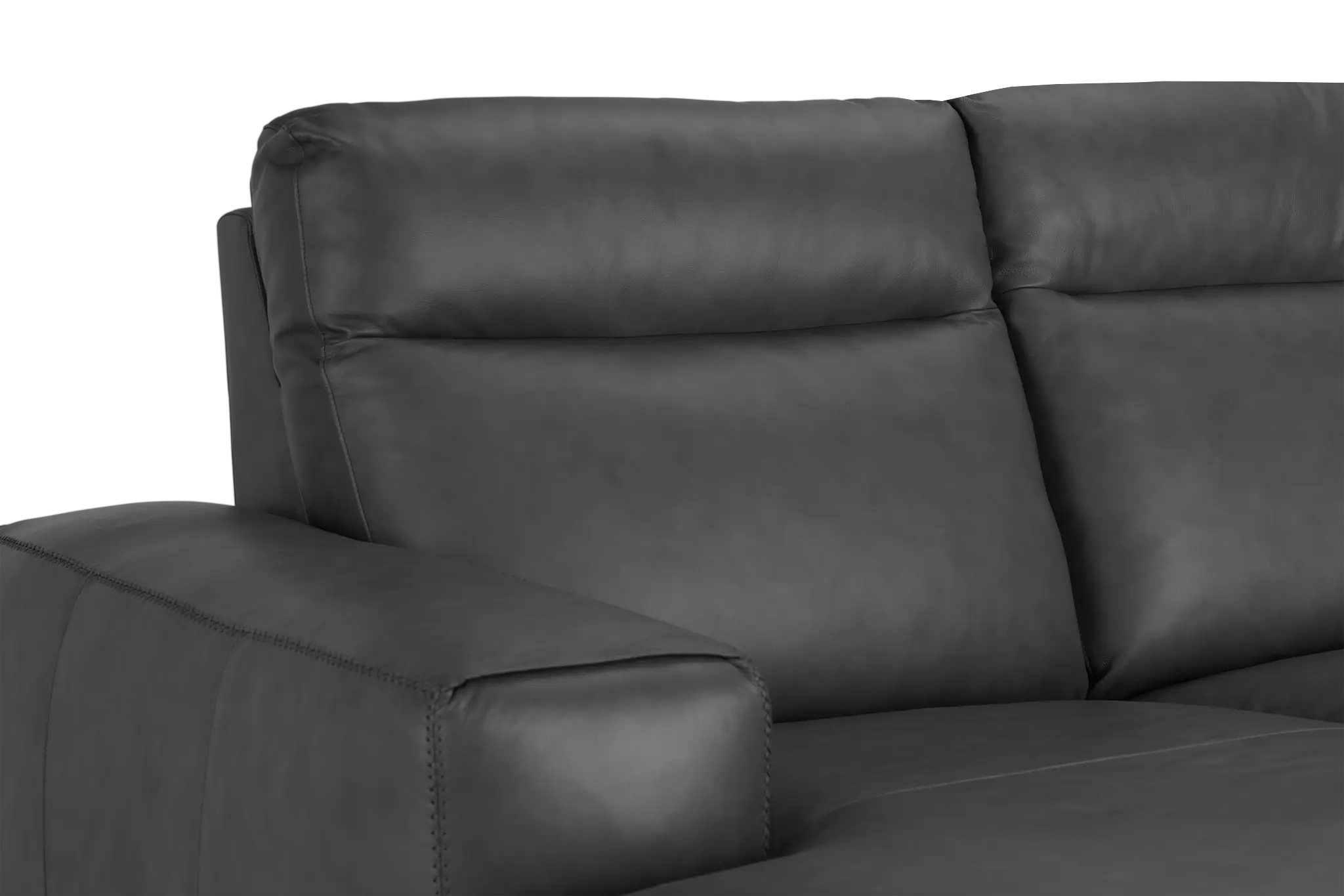 Elba Dark Gray Leather Small Dual Power Left Chaise Sectional Elba Dark Gray Leather Small Dual Power Left Chaise Sectional