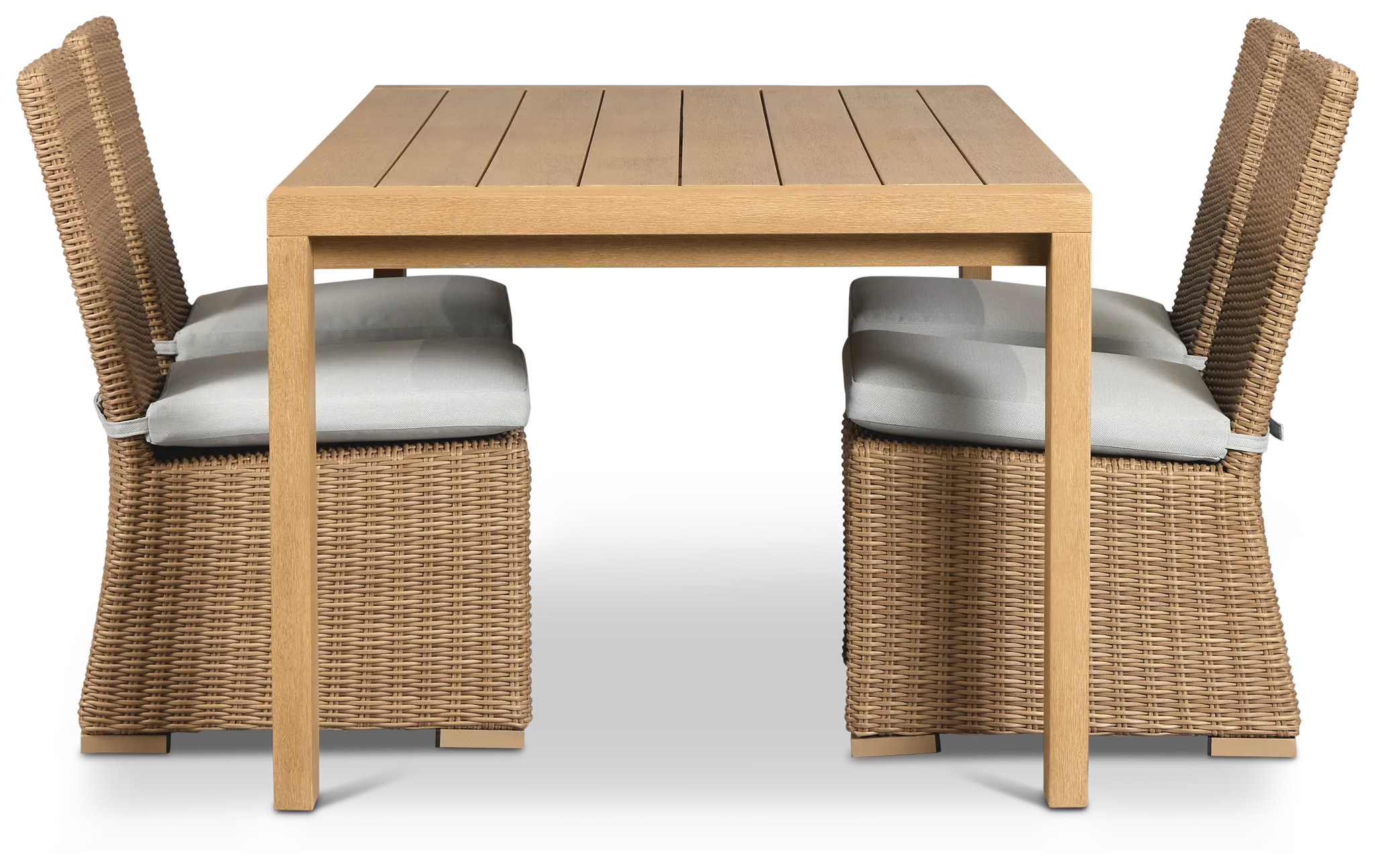 Montecito Mid Tone Rectangular Table & 4 Light Blue Cushioned Chairs