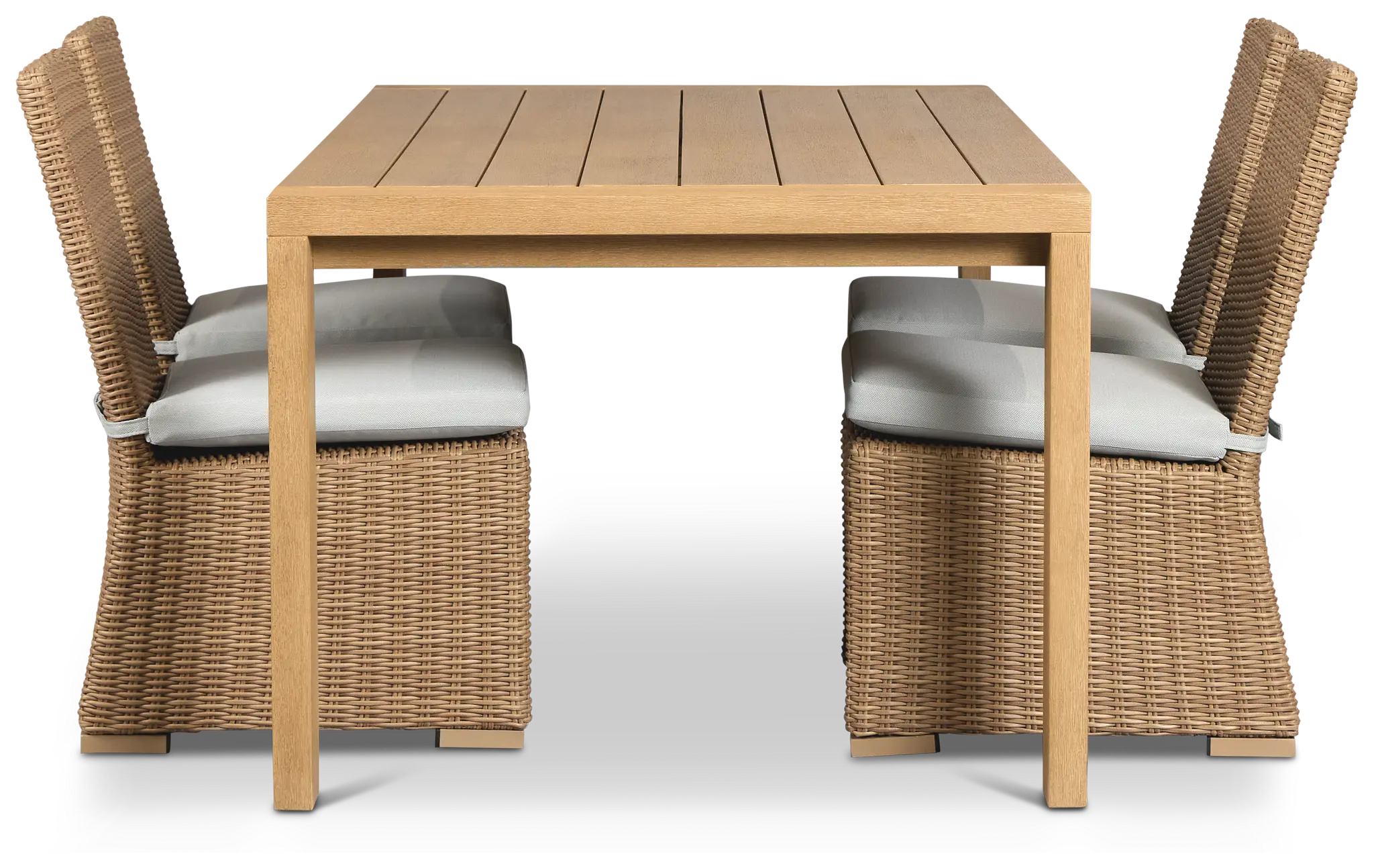 Montecito Mid Tone Rectangular Table & 4 Light Blue Cushioned Chairs Montecito Mid Tone Rectangular Table & 4 Light Blue Cushioned Chairs