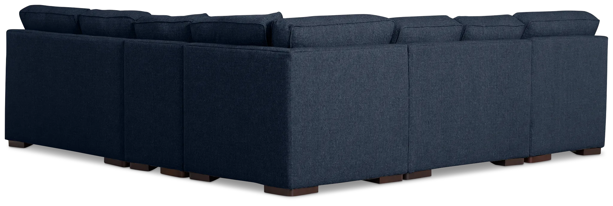 Sinclair Dark Blue Fabric Large Left Chaise Sectional