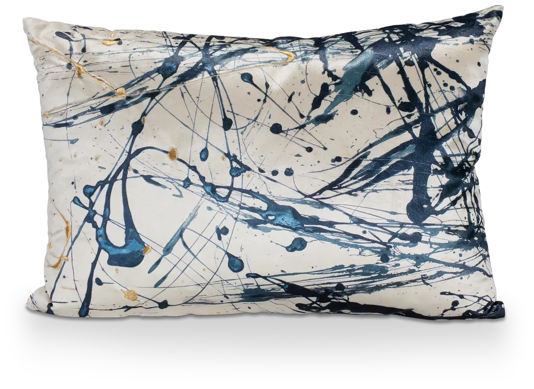Leiana Blue Velvet Lumbar Accent Pillow Leiana Blue Velvet Lumbar Accent Pillow