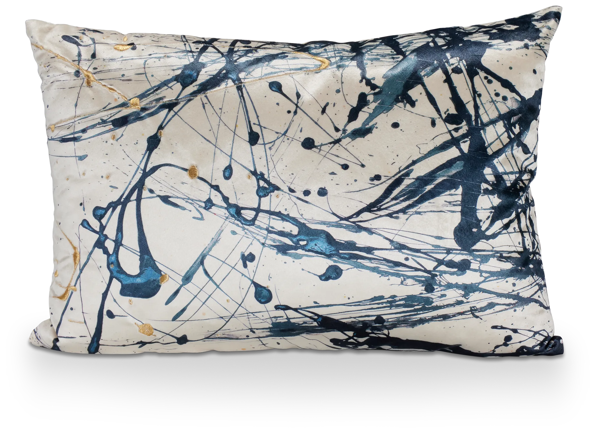 Leiana Blue Velvet Lumbar Accent Pillow