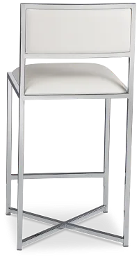 Amalfi Whitestnl Steel 24" Upholstered Barstool