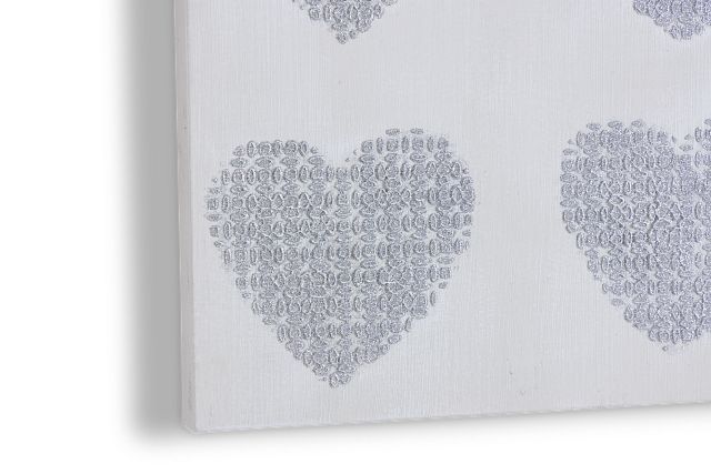 Heart Silver Canvas Wall Art