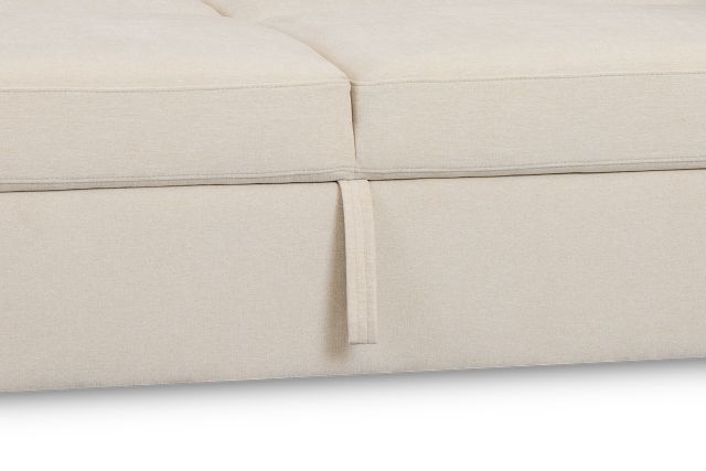 Addie Beige Fabric Medium Left Chaise Storage Sleeper Sectional