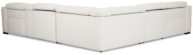 Ellis Light Beige Fabric Medium Dual Power 2-arm Reclining Sectional