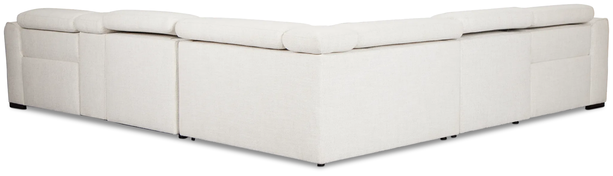 Ellis Light Beige Fabric Medium Dual Power 2-arm Reclining Sectional