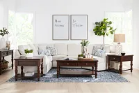 Austin White Fabric Small Right Cuddler Sectional