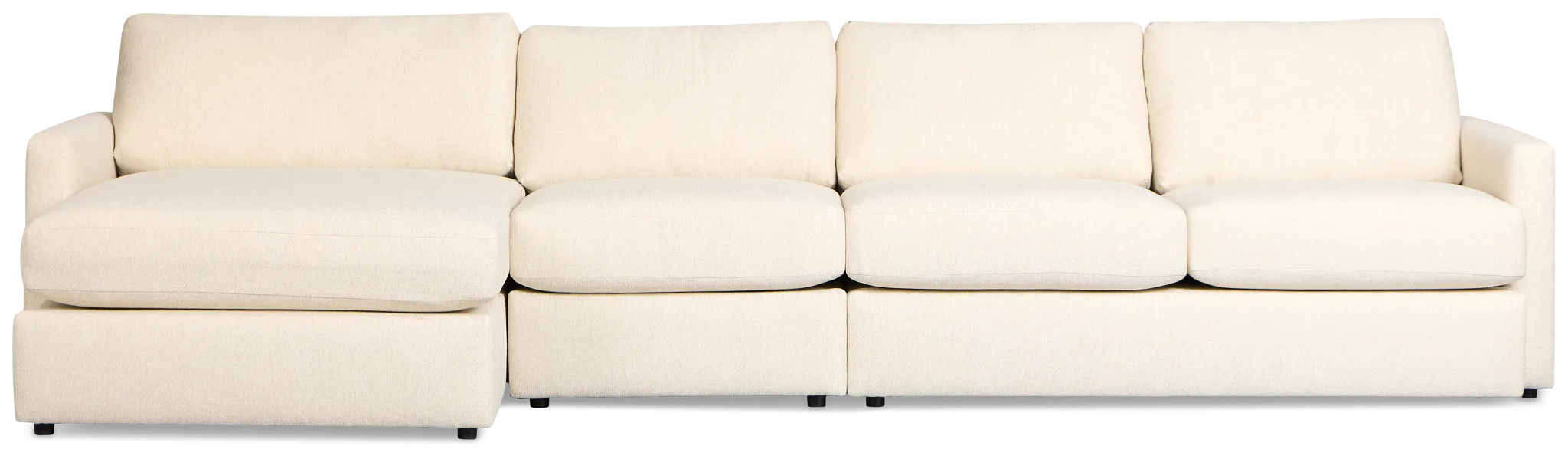 Maxwell Light Beige Fabric Small Left Chaise Sectional
