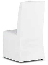 Harbor White Long Slipcover Chair With Medium-tone Leg