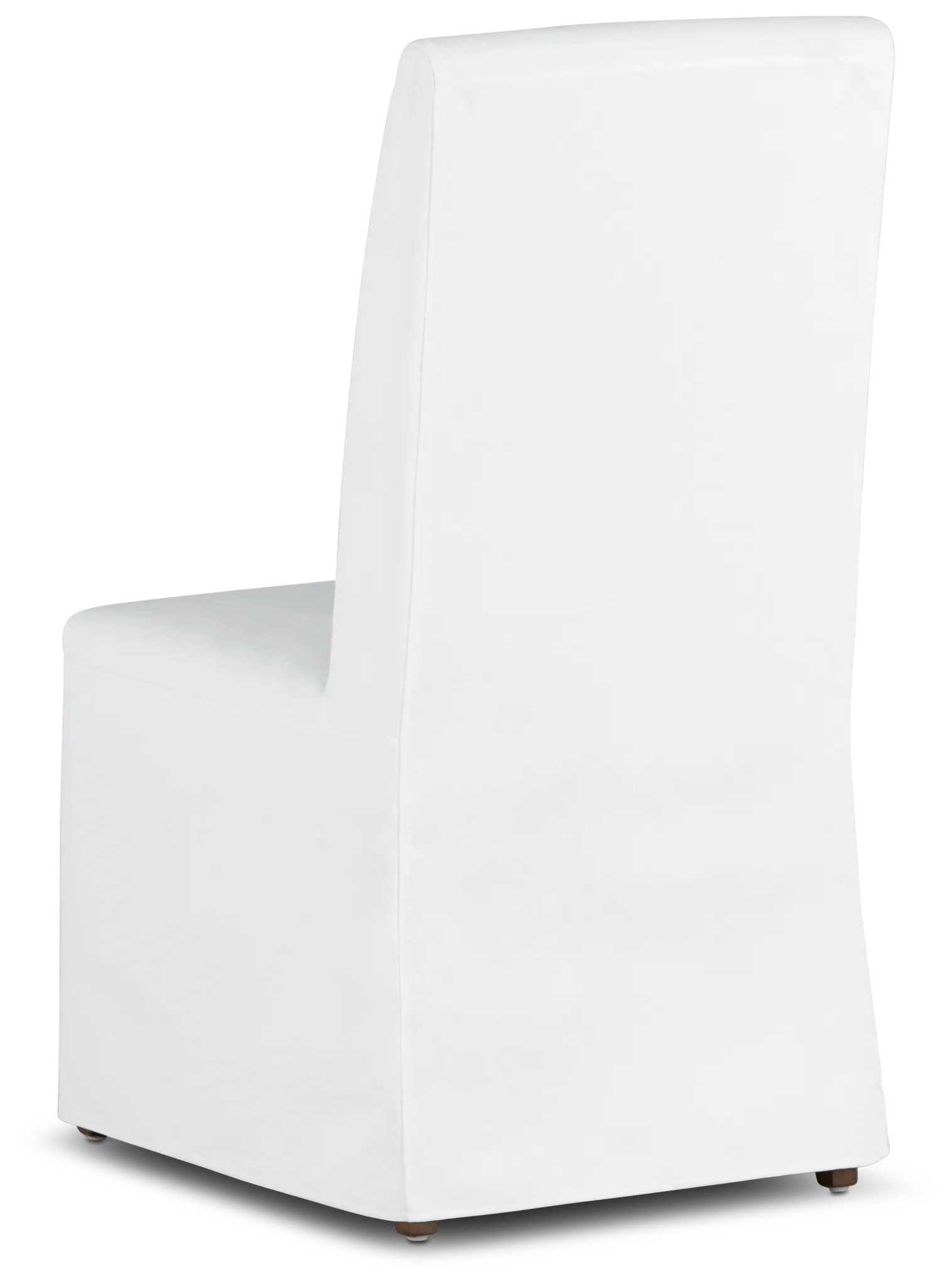 Harbor White Long Slipcover Chair With Medium-tone Leg