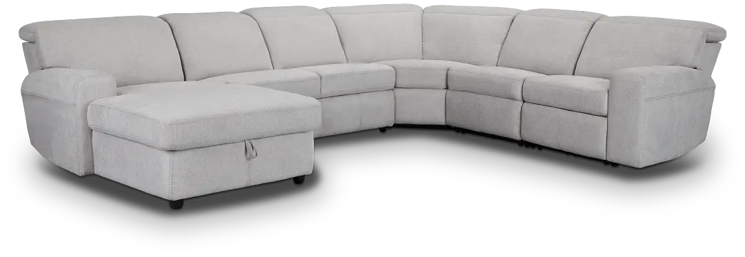 Callum Light Gray Storage Small Left Dual Power Chaise Sleeper Sectional Callum Light Gray Storage Small Left Dual Power Chaise Sleeper Sectional