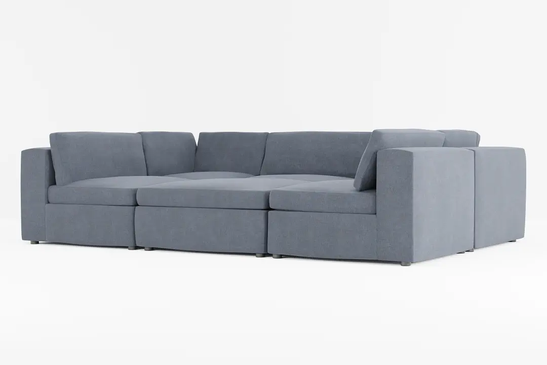 Destin Victory Dark Blue Fabric 6-piece Pit Sectional Destin Victory Dark Blue Fabric 6-piece Pit Sectional