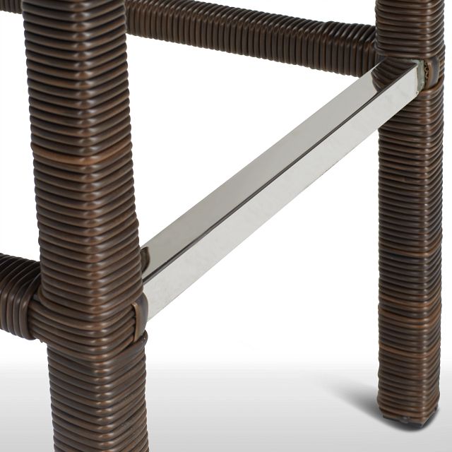 Canyon Dark Brown White Woven 30" Barstool