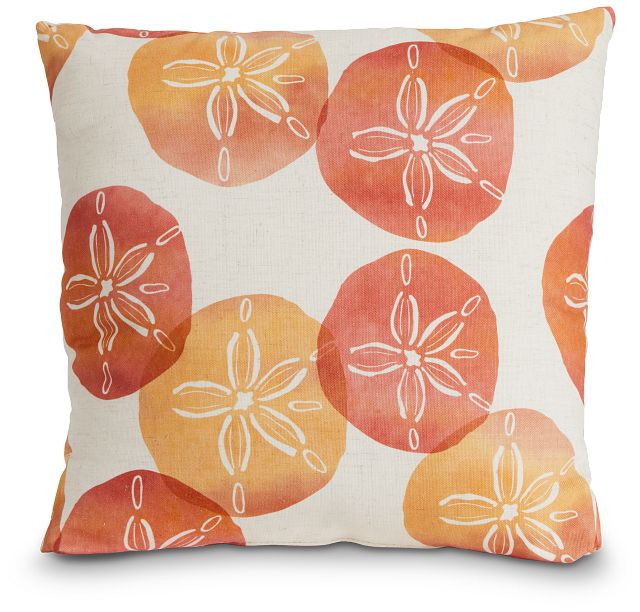 Sand Dollar Orange Fabric 20" Accent Pillow