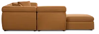 Aria Medium Brown Micro 5pc Bumper Sectional