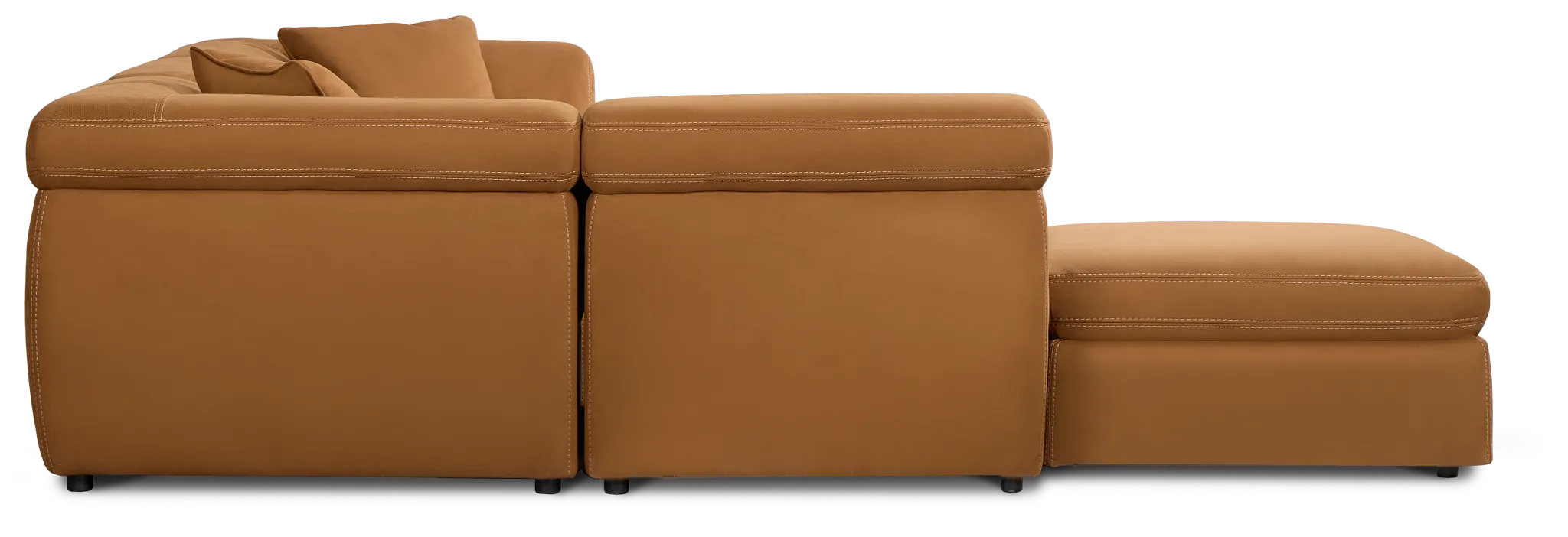 Aria Medium Brown Micro 5pc Bumper Sectional