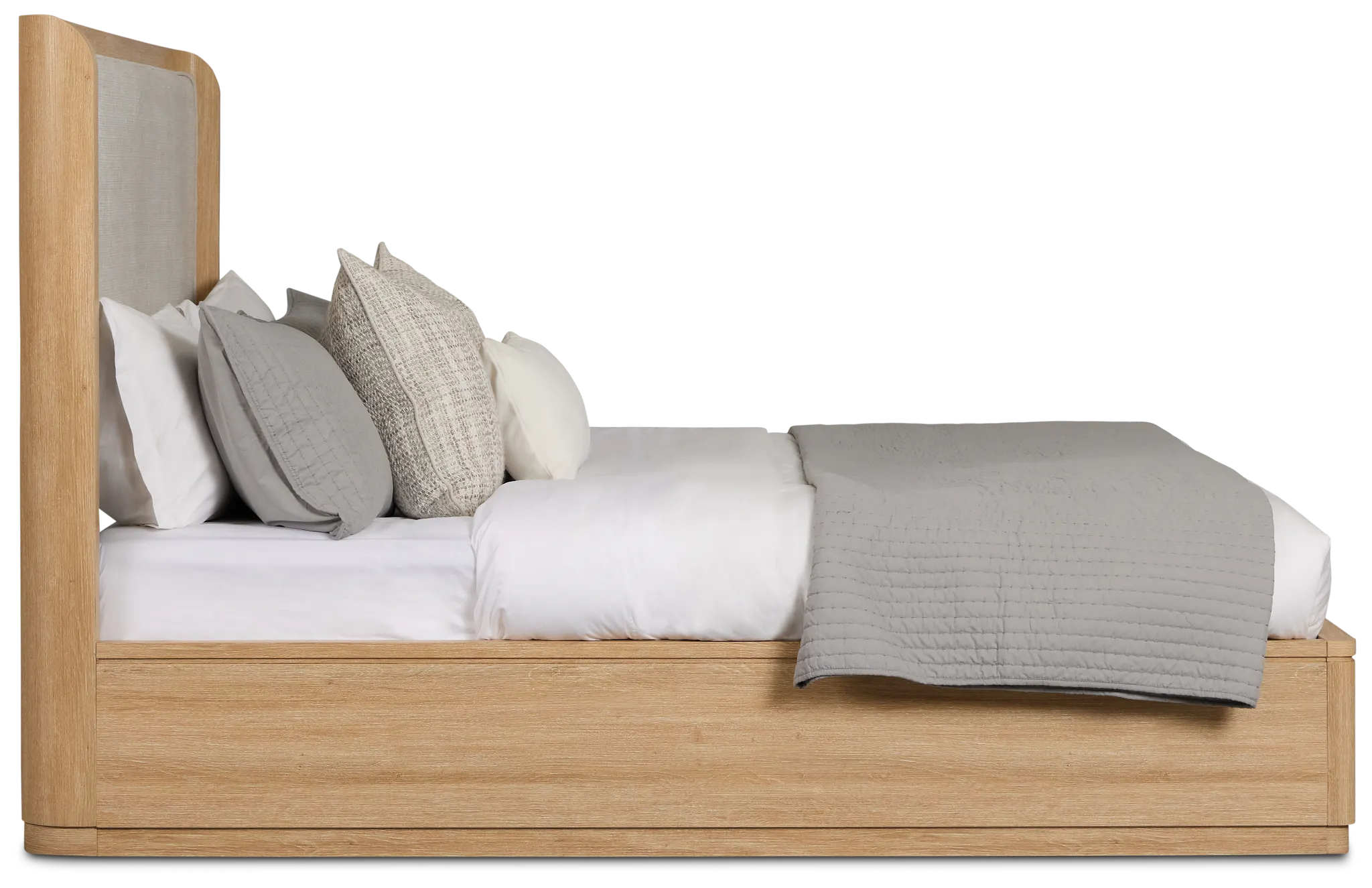 Emory Light Tone Upholstered Platform Bed