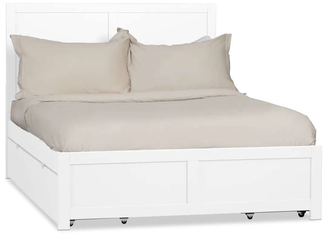 Charleston White Panel Bed With 4 Storage Drawers