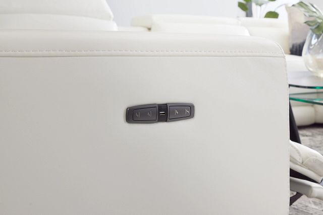 Lombardy White Micro Power Recliner