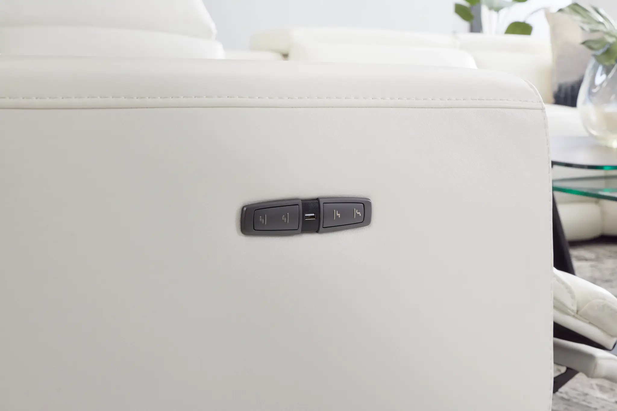 Lombardy White Micro Power Recliner Lombardy White Micro Power Recliner