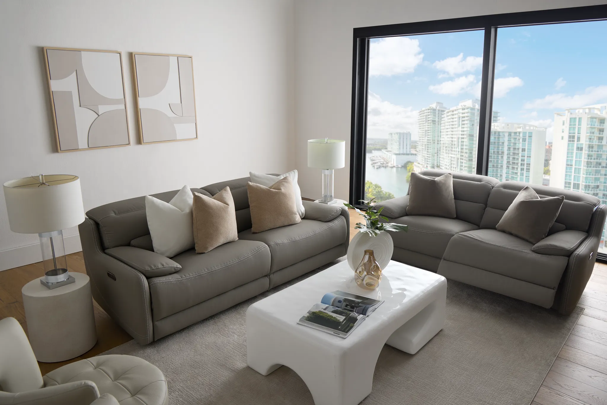 Jett Gray Micro Power Reclining Sofa