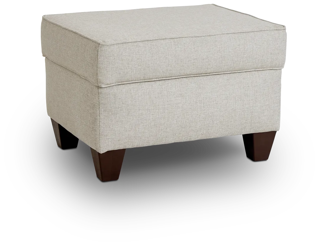 Cameron Beige Fabric Ottoman