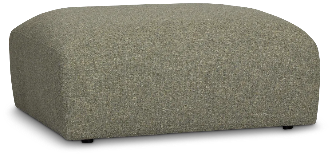 Baylor Green Fabric Ottoman