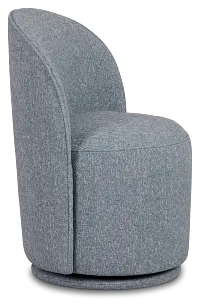 Claude Dark Blue Round Upholstered Side Chair