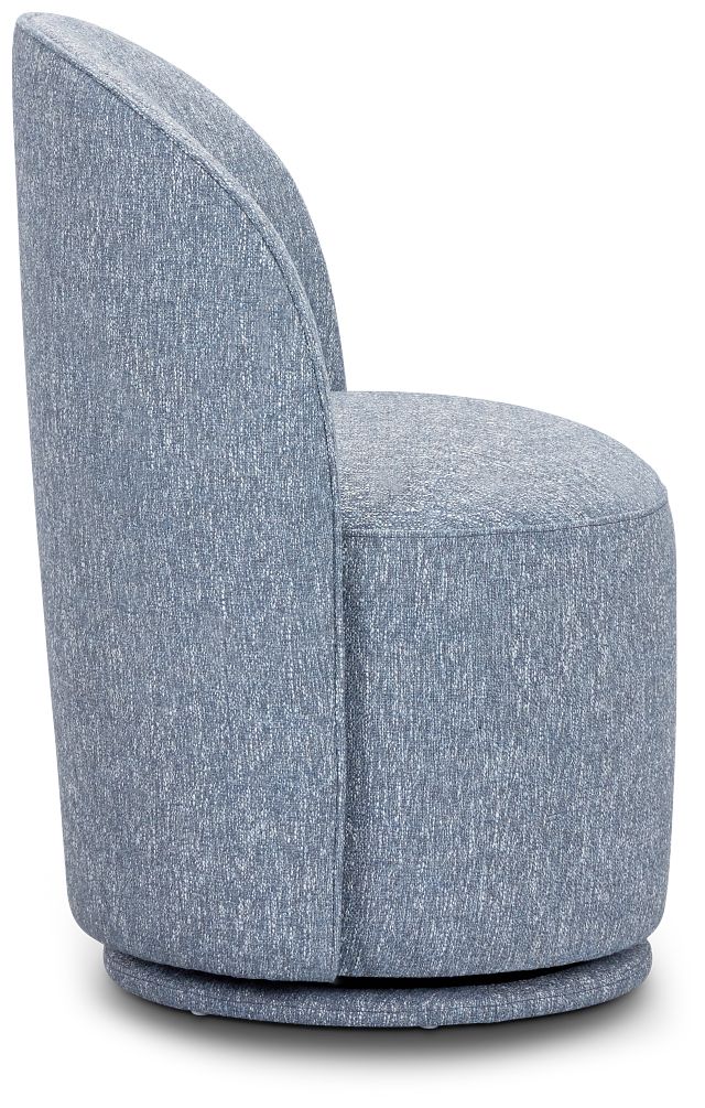 Claude Dark Blue Round Upholstered Side Chair