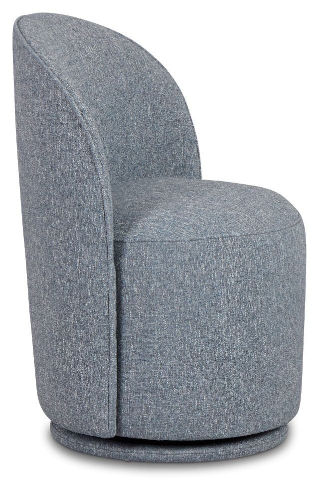 Claude Dark Blue Round Upholstered Side Chair