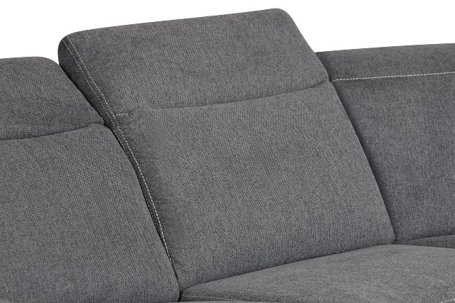 Callum Dark Gray Fabric Medium Dual Power 2-arm Reclining Sectional