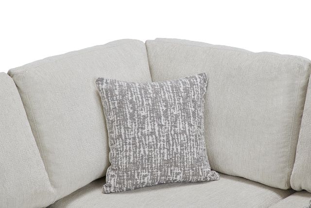 Blakely White Fabric Small Right Bumper Sectional