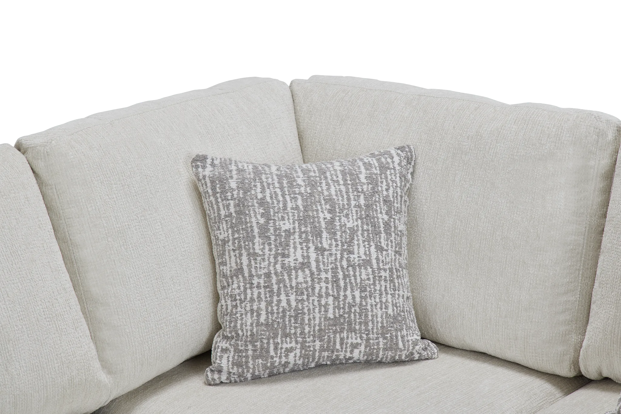 Blakely White Fabric Small Right Bumper Sectional