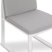 Linear White Dark Gray 70" Aluminum Table & 4 Cushioned Side Chairs